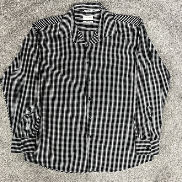 Lucky Brand Dress Shirt Mens 16 Striped Long Sleeve Stretch Classic Fit - Picture 1 of 9